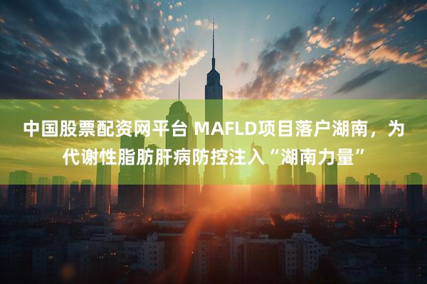 中国股票配资网平台 MAFLD项目落户湖南，为代谢性脂肪肝病防控注入“湖南力量”